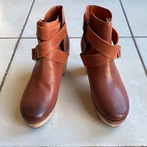 Free People Bungalow Wooden Heeled Boots Size 37